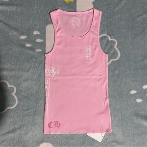 Chrome Hearts Logo Tank Top Pink